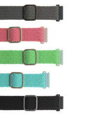 silicone strap for smart watches, on a white background in isolation, collage