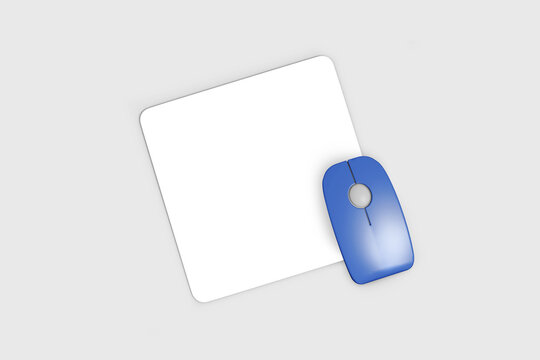 Premium Photo  3d illustration white mouse pad mockup on white background