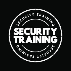 Security Training text stamp, concept background