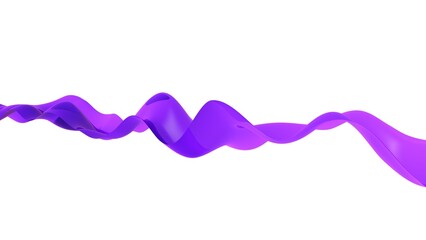 3d abstract wavy isolated background. Colored purple wave or line in the flow of motion and vibration on an empty white background.