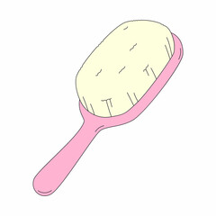 Hairbrush in cartoon style. Vector illustration isolated on white. Symbol of hairdressing salon