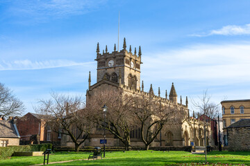 All Saints' Church, also known as Wigan Parish Church.  Originally built in the 13th century with additions in the 16th and 17th centuries, this Anglican church is Grade II listed.