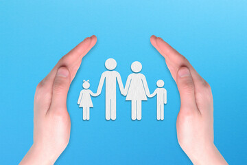 Fototapeta na wymiar Family safety, life insurance or protection concept