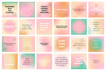 Set of Editable minimal square banner template with abstract quotes. Hand drawn templates. Backdrop for social media post