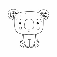 Cute koala coloring page for children's coloring book vector