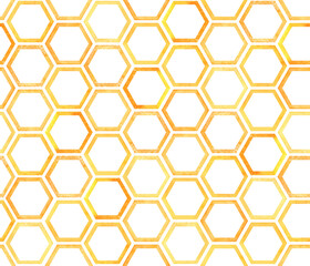 Honeycombs Seamless Pattern, Poligon Repeat Pattern, Watercolor textures 