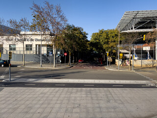 Naklejka premium View from a bus over the streets in Barcelona