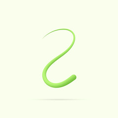 Obraz premium 2 number made with green plant. Vector hand draw natural font for ecology logo, herbal elements, green concepts design etc.