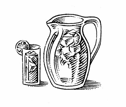 illustration of pitcher