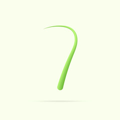 7 number made with green plant. Vector hand draw natural font for ecology logo, herbal elements, green concepts design etc.