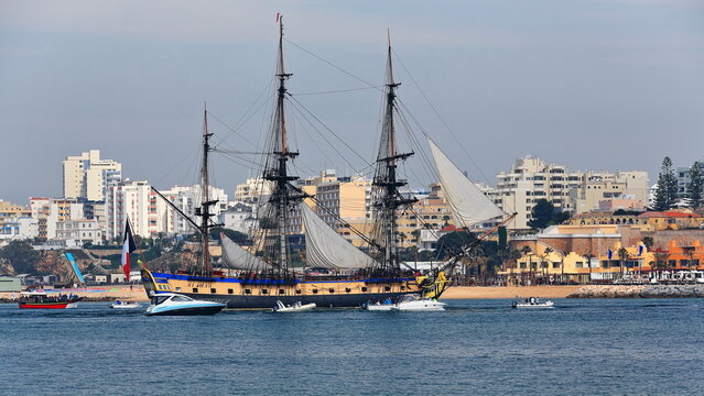 XVIII century French frigate replica-harbor's west mole-welcoming flotilla. Portimao-Portugal-167