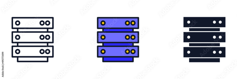 Poster database, server icon symbol template for graphic and web design collection logo vector illustration