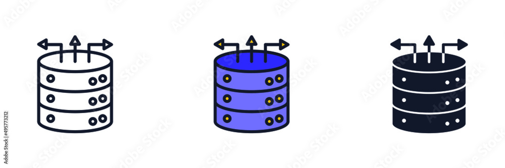 Poster database, server icon symbol template for graphic and web design collection logo vector illustration