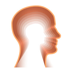 Man head silhouette vector illustration isolated on white background