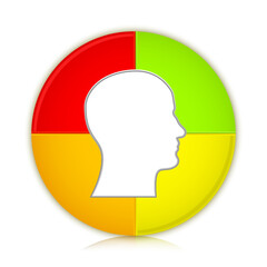 Man head infographic vector illustration isolated on white background