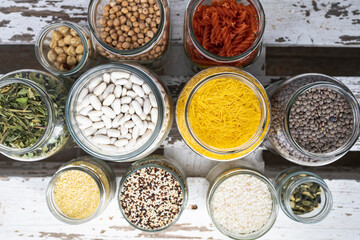 Zero waste kitchen. Storage and sustainable placement in the kitchen. Kitchen plastics free