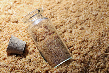 Antarctic krill meal in a glass vial