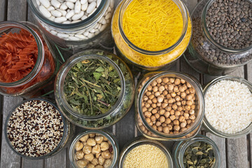 Zero waste kitchen. Storage and sustainable placement in the kitchen. Kitchen plastics free