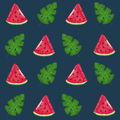 watermelons and leafs pattern
