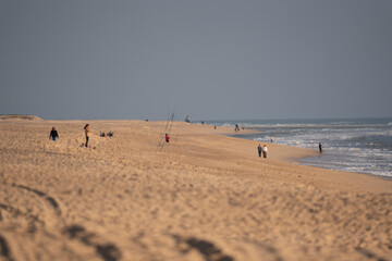 Fotograf Gebäude Strandhäuser Strand Faro Portugal.