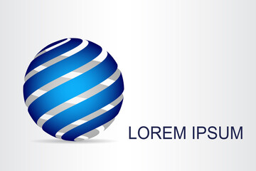 Abstract technology logo stylized spherical surface with abstract shapes. This logo is suitable for global company, world technologies, media and publicity agencies