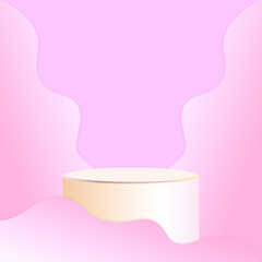Naklejka premium Vector illustration of 3d podium for product display with waves background. beauty, fashion, shoes and other product brochures
