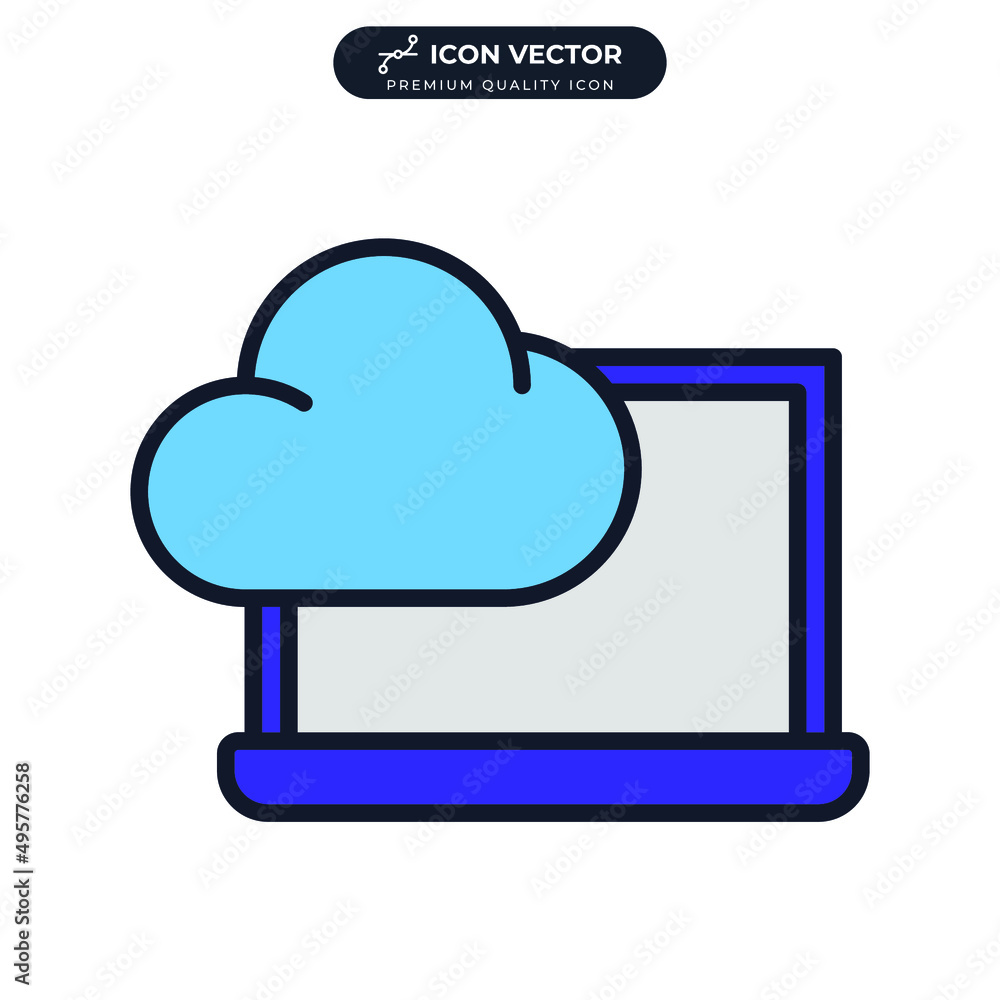 Poster cloud computing icon symbol template for graphic and web design collection logo vector illustration