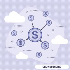 Crowdfunding flat design style vector concept illustration