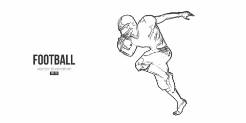 Fototapeta premium Abstract silhouette of a NFL american football player man in action isolated white background. Vector illustration