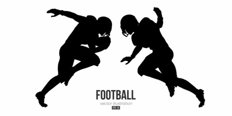 Fototapeta na wymiar Abstract silhouette of a NFL american football player man in action isolated white background. Vector illustration