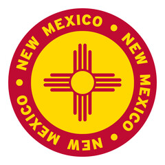 Round New Mexico Flag Clipart 3