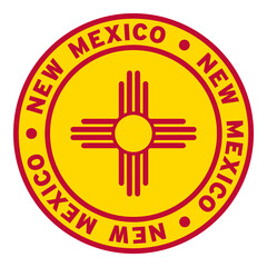 Round New Mexico Flag Clipart 2