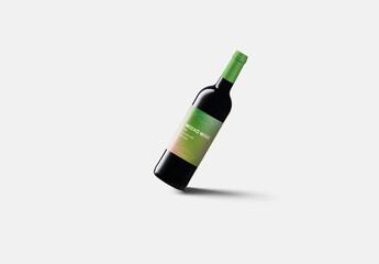 Red Wine Mockup in Balance with Transparent Background