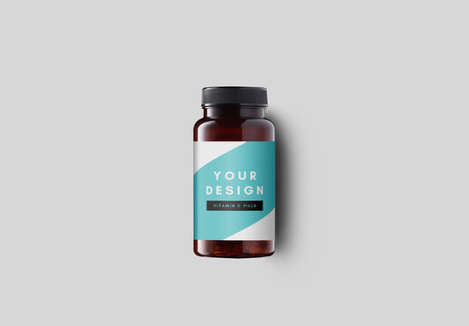 Hand Holding Pill Botlle with Transparent Background