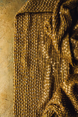 glamorous vintage gold sequined fabric scarf accessory