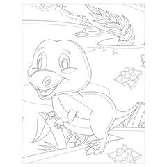 Fototapeta na wymiar Dinosaur coloring pages