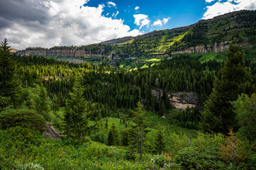 View to The Darby Canyon in Victor Idaho, USA