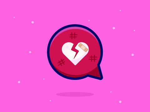 Like instagram vector icon deslike sad sick sorry betrayal heart social media illustration.