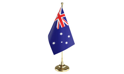 Australia table flag on white background, 3d rendering, isolated