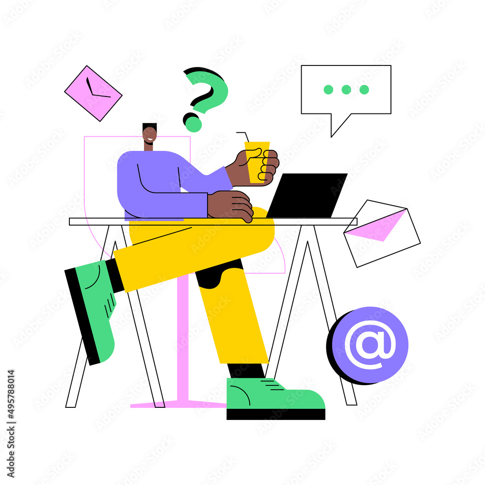 Aufkleber account administrator abstract concept vector illustration. software account administration, online 