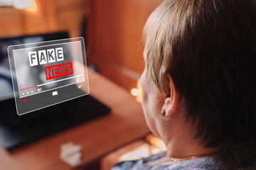 Fake news concept Fake news, live video stream political internet social network concept....