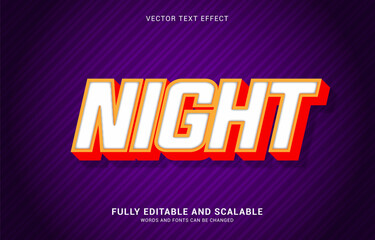 editable text effect, Night style