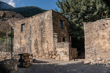 Old ruins of Agia Roumeli village, Crete, Greece