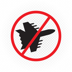 fighter jet fly destroyer prohibited sign symbol