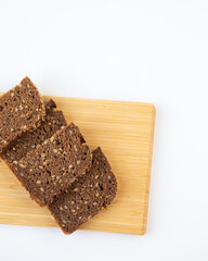 slices of bread on a white background