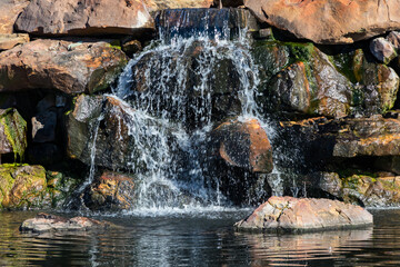 relaxing waterfall in the park