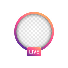 New Social media icon avatar LIVE video streaming colorful gradient.Element for social network, web, mobile, ui, app Vector EPS 10