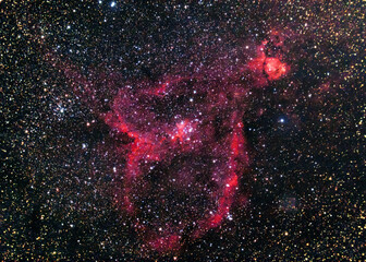 Sky with dense stars seen from a telescope