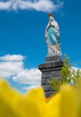 The statue of holy Mary of Lourdes