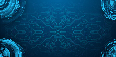 Obraz premium Abstract lines and dts connect, 3D futuristic abstract background. Technology template, background for your products and presentations.Illustration of high computer technology on a blue background. 